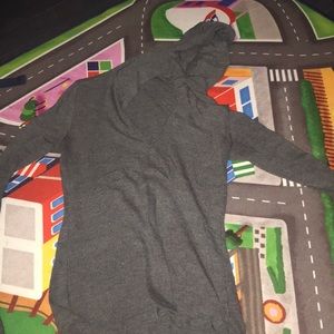 Grey light sweater with hoodie